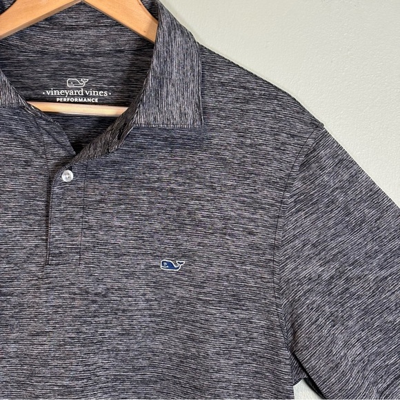 Vineyard Vines St. Jean Stripe Sankaty Performance Polo-Jet Black-Men Medium - Picture 1 of 5